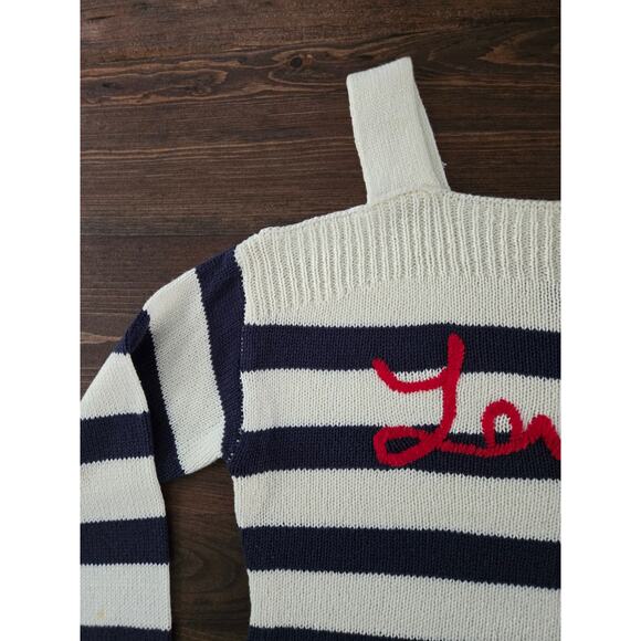 Boston Proper Love Shoulderless Striped Sweater Women's M - Picture 4 of 11